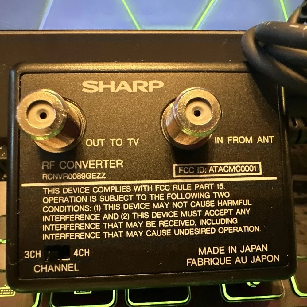 Sharp RF Converter RCNVR0089GEZZ TV Cable Japan New CH3 CH4